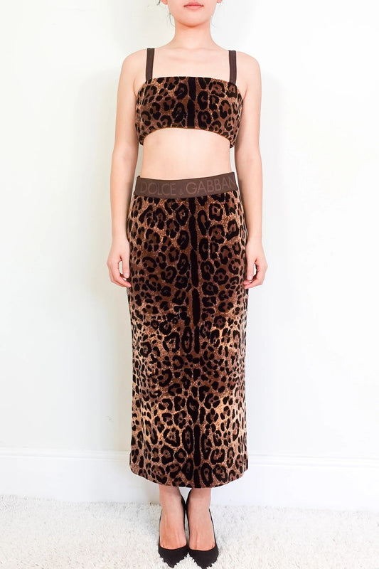 leopard print skirt and top